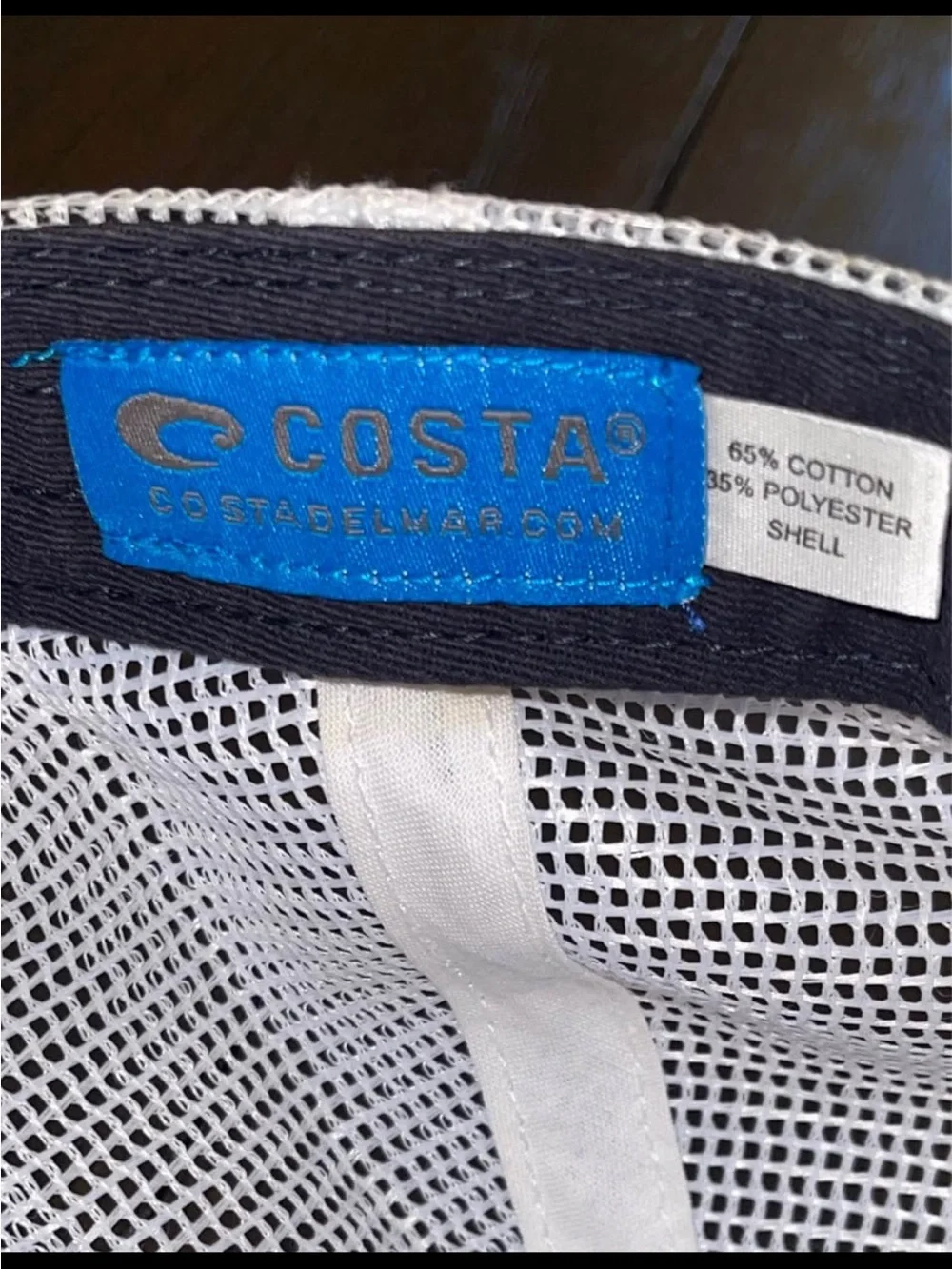 Costa Blue and White Mesh Trucker Hat